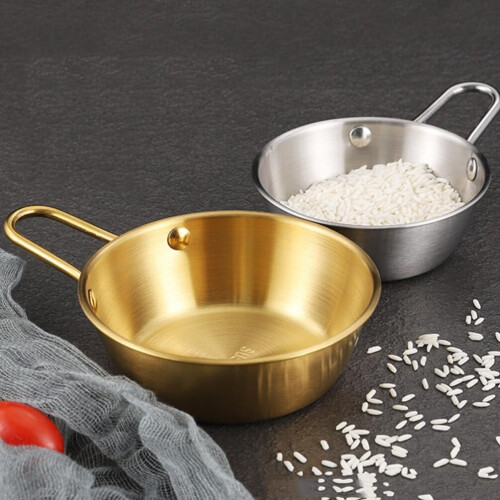 Conjunto de 3 tigelas coreanas de aço inoxidável com alças. 2