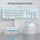 Wireless Keyboard & Mouse Combo, Full Size 2.4G Plug & Play Retro Round Set for Windows PC/Notebook – Light Blue 5