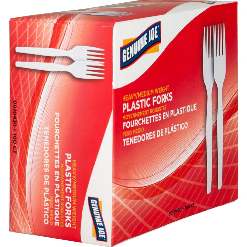 Heavyweight White Plastic Forks (Pack of 100) 2