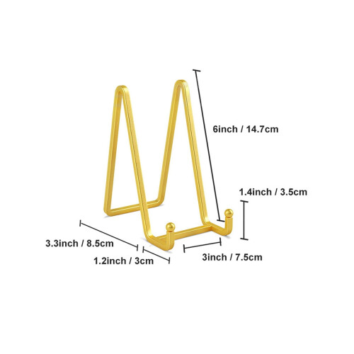 Photo Frame Stand Metal Bracket Gold 1 Pack 2