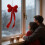 Velvet Heart Bow Decor Red Soft with Satin Loop 1pc 4