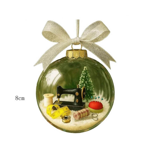 Boule à neige décorative en forme de machine à coudre, 8 cm 2