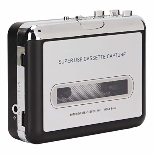 Lecteur portable de cassettes vers MP3 avec écouteurs