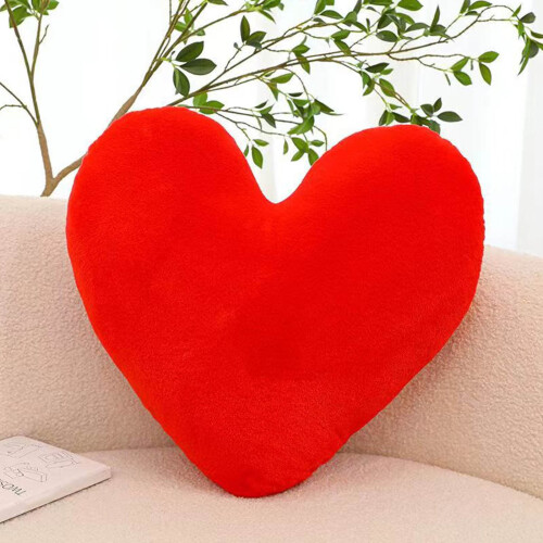 Pernă decorativă din blană artificială, în formă de inimă, 40 cm