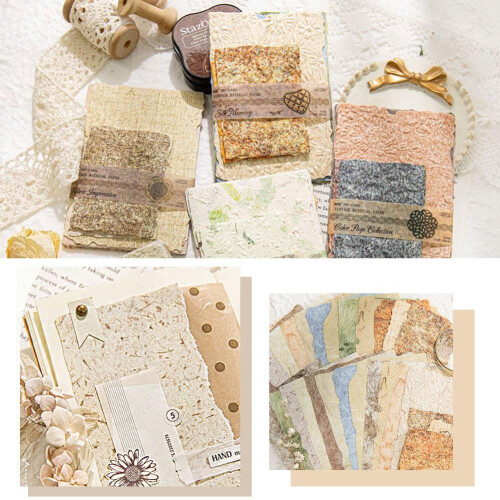 Clerance! Scrapbook Paper Embossed Textured Paper Assorted Set DIY Collage 2