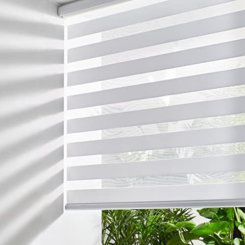 Ασύρματα στόρια Zebra Λευκά 20"x64" με φιλτράρισμα φωτός
