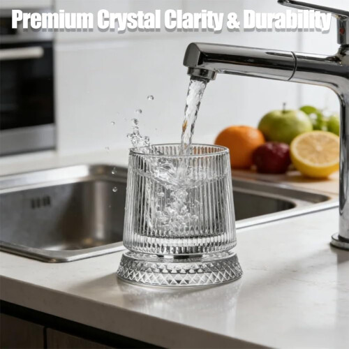 Copo de uísque de cristal com base giratória 280ml 2