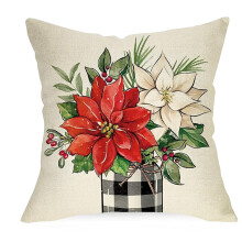 Housse de coussin Poinsettia Cardinal 45 x 45 cm