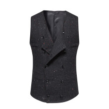 Formal Suit Vest for Men Retro Single-breasted Versatile Waistcoat with Pocket Business Vest,Black