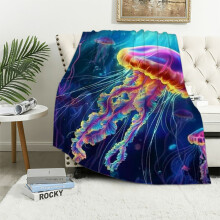 Quallen-Flanelldecke, 102 x 127 cm