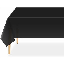 Lot de 2 nappes jetables en plastique noir, 137 x 274 cm, idéales pour les fêtes, les remises de diplômes, Halloween et autres décorations.
