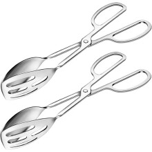 Confezione da 2 pinze da portata per buffet, ideali per la cucina, in acciaio inossidabile da 25 cm, perfette per insalate, insalate, feste di