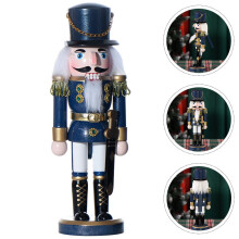 FRCOLOR Traditional Nutcracker Soldier Decor Decorations Figurine Blue