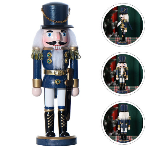 FRCOLOR Traditional Nutcracker Soldier Decor Decorations Figurine Blue