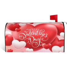 Magnetische Briefkastenabdeckung zum Valentinstag, 45,7 x 53,3 cm, rotes Herzdesign – kompatibel mit Standardbriefkästen