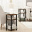 JUST 2-Piece Side Table Set, 3-Tier Open Shelf, Toolless Assembly, Compatible with Amber Pine 2