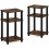 JUST 2-Piece Side Table Set, 3-Tier Open Shelf, Toolless Assembly, Compatible with Amber Pine 7
