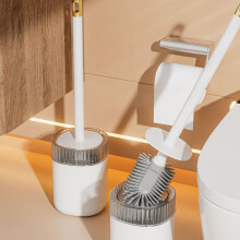 Cepillo de inodoro con cerdas, kit de limpieza para inodoro moderno y compacto, cepillo de limpieza para inodoro con mango largo y cerdas para baño,