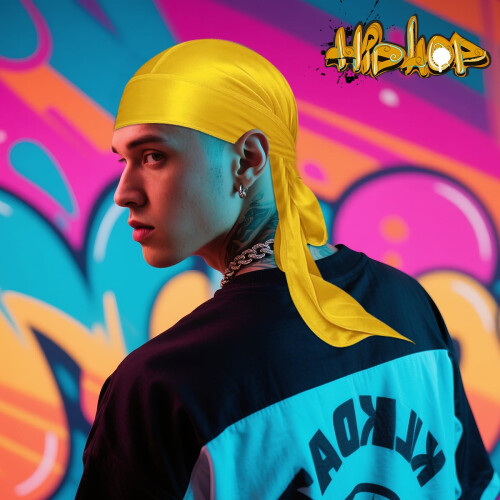 Μεταξωτό Durag από μετάξι για άνδρες και γυναίκες, κυματιστό σατέν Durag με μακριά 2