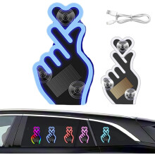 Solar Finger Heart C-Pillar Light USB-C Rechargeable Blue