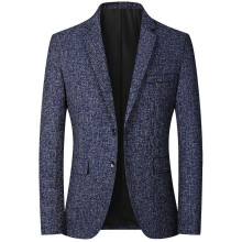 Men's Small Suit Korean Top Handsome Casual Single Suit Middle-aged Men's Spring and Autumn Men's Jacket-navy blue-L