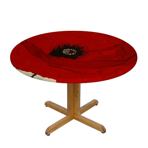 Round Polyester Tablecloth with Umbrella Hole, Floral Design 2