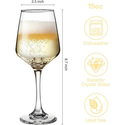 Röd- och vitvinsglas, set om 2, munblåsta, 435 ml 2