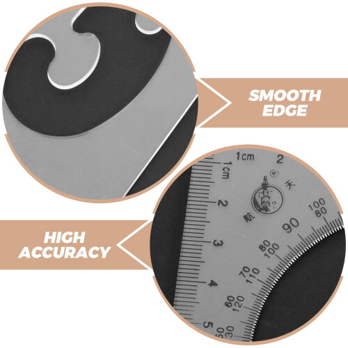 2Pcs Multifunctional Transparent Triangle Rulers for Drawing and Measuring 2
