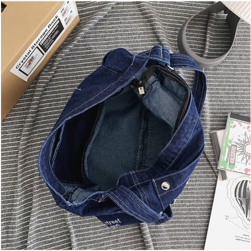 Γυναικεία τσάντα Tote Vintage Denim με πολλές τσέπες, ανοιχτό μπλε 1