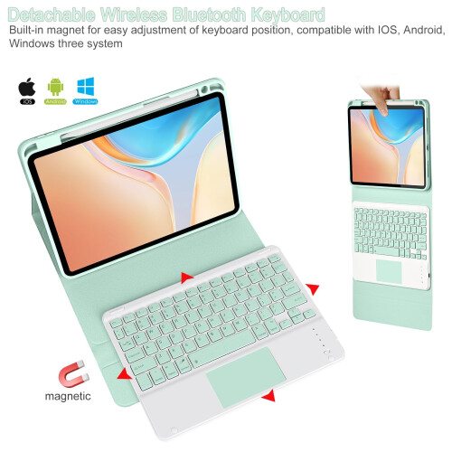 Θήκη πληκτρολογίου για συμβατό με iPad Pro11" M4 2024, Αποσπώμενο πληκτρολόγιο BT με touchpad, 1