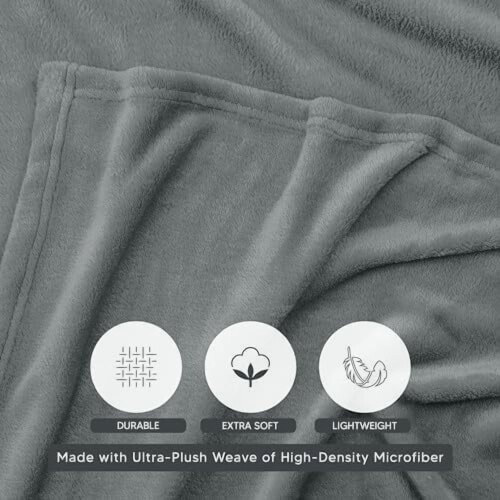 Cool Grey Fleece Blanket, Twin Size 2