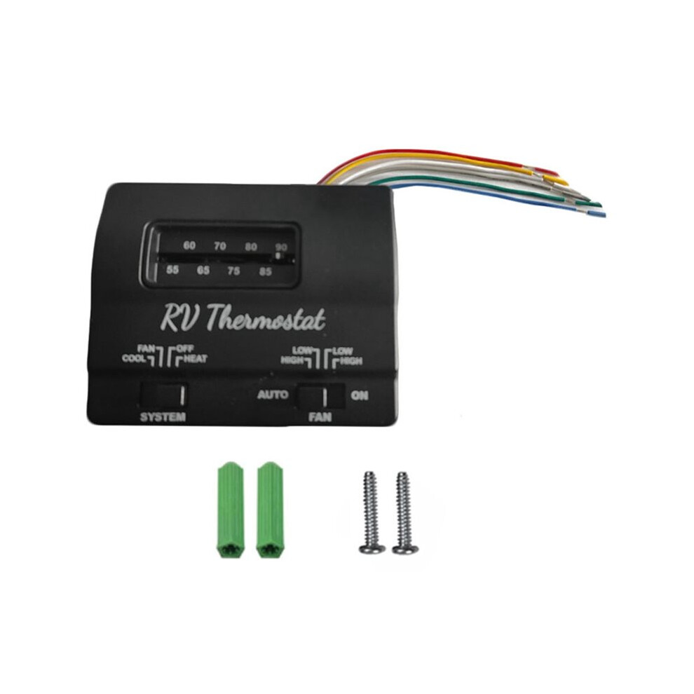 7330F3852 Thermostat Single Stage Heat/Cool For Rv Mach Series Air Conditioners Black 4711451459625