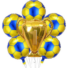Set van 6 Voetbalballonnen voor een Feestje, Inclusief Kampioenstrofee en Folieballonnen met Voetbalthema voor Themafeesten