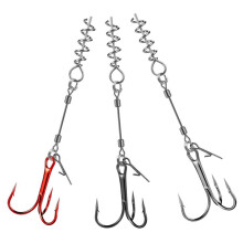 Steel Treble Hooks with Twistlock Screw Rigs for Soft Lure Fishing in Multiple Sizes