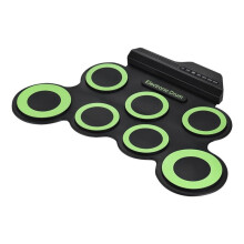 Hand Roll USB Electronic Drum Portable Practice Drum Pad Set with Drumsticks and Sustain Pedal for Beginners and Kids
