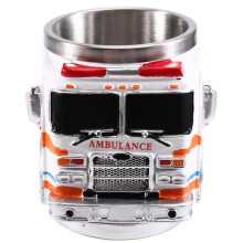 Ambulance Car Mug for Angel Lovers, Handcrafted Coffee Mug,for Angel in White Lovers Engine Cup