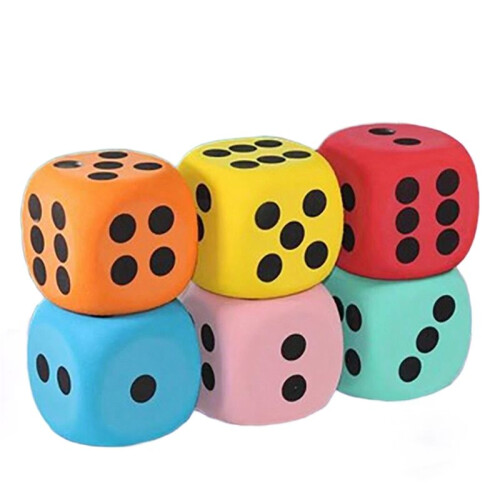 6pcs-Large Soft Foam Dice Set - Ideal for Interactive Games with Pets