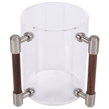 Gobelet de Lavage des Mains Rond en Acrylique de Qualité Supérieure avec Poignées en Bois pour les Ablutions Rituelles Juives