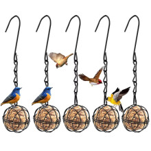 5Pcs Metal Suet Bird Feeder Set with Chain Squirrel Proof Bird Feeders for Outdoor Garden Feeders