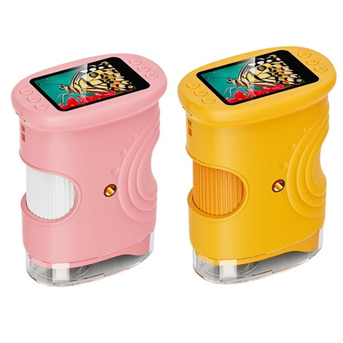 2pcs Handheld Digital Microscope for Kids 50-1000X with 2" HD Screen Pocket Microscope Educational Gift for Children