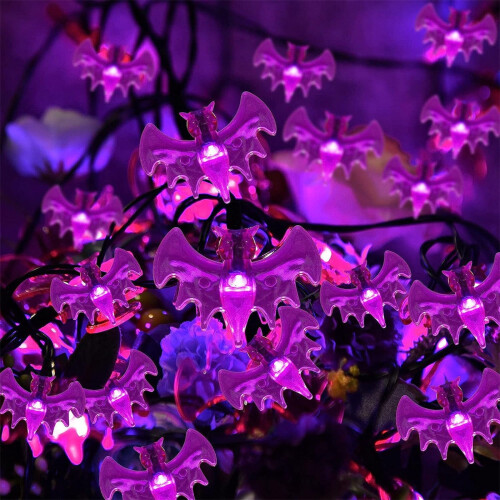 Ηλιακά φωτιστικά Gallickan Halloween, 16FT20LED φωτιστικά νυχτερίδας για 1