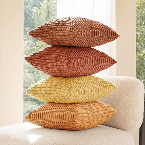 Fodere per cuscini decorativi in velluto a coste, 45x45 cm, set da 4 1