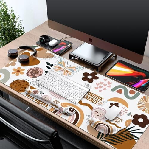 Σετ επιτραπέζιων υπολογιστών XXL: Mousepad 4 σε 1, στηρίγματα καρπού για πληκτρολόγιο 1