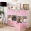 Cube Storage Bins 13x13 in Pink – 8-Pack with Handles 2