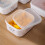 RFUGUG Stackable White Plastic Lunch Box 700ml and 900ml 6