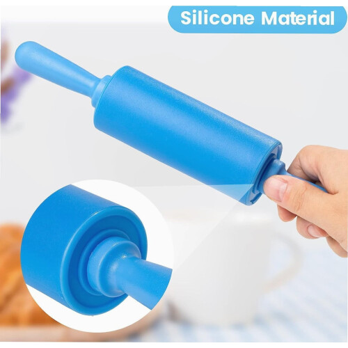 2 Pack Small Silicone Non-Stick Rolling Pins for Children's Baking Play Dough 1