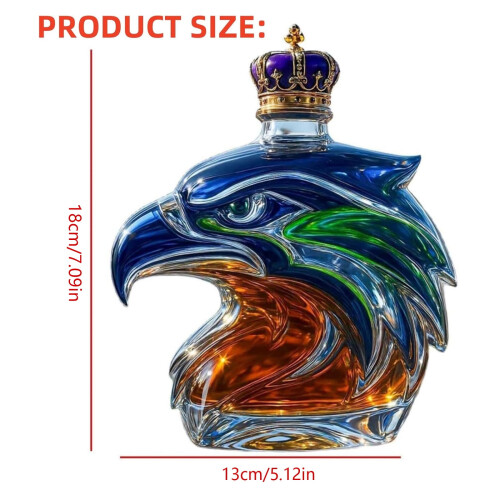Seahawk-graverad whiskykaraff – handblåst glas 2