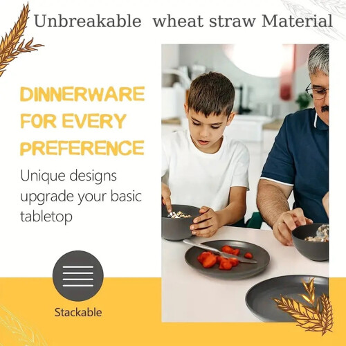 Dinnerware Set, Gray, 16-Piece Kitchen Utensils 2