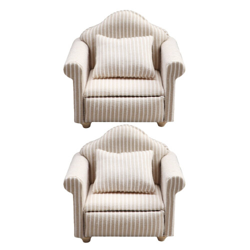 Worgeous Dockhus Vardagsrumsmöbler Miniatyrhus Soffa Möbler Beige 2 Styck 2