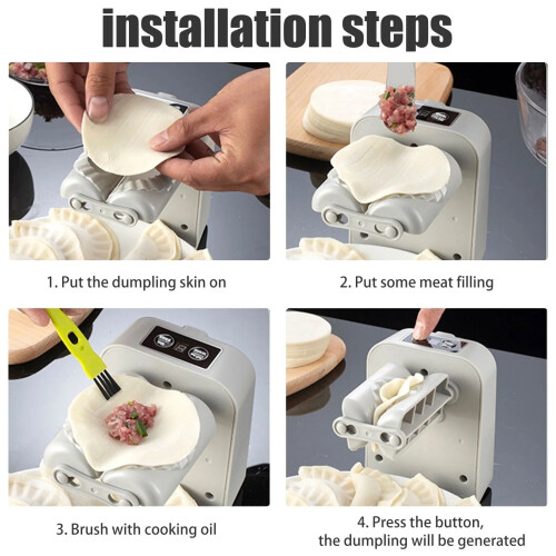 Automatic Dumpling Maker Machine 2-Speed USB Rechargeable for Home Kitchen Easy to Clean Electric Gyoza Maker 1